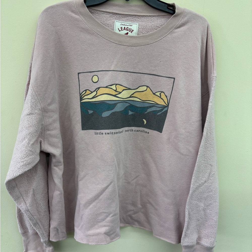 League Women's Sweater in Lavender and Navy